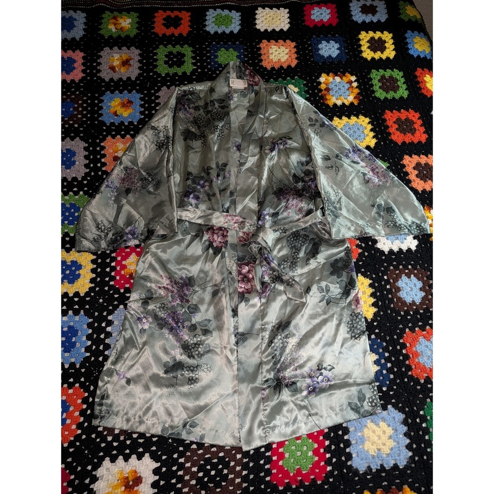 Women's California Dynasty Floral Lingerie Robe Nightgown‎ Sleepwear Size Small